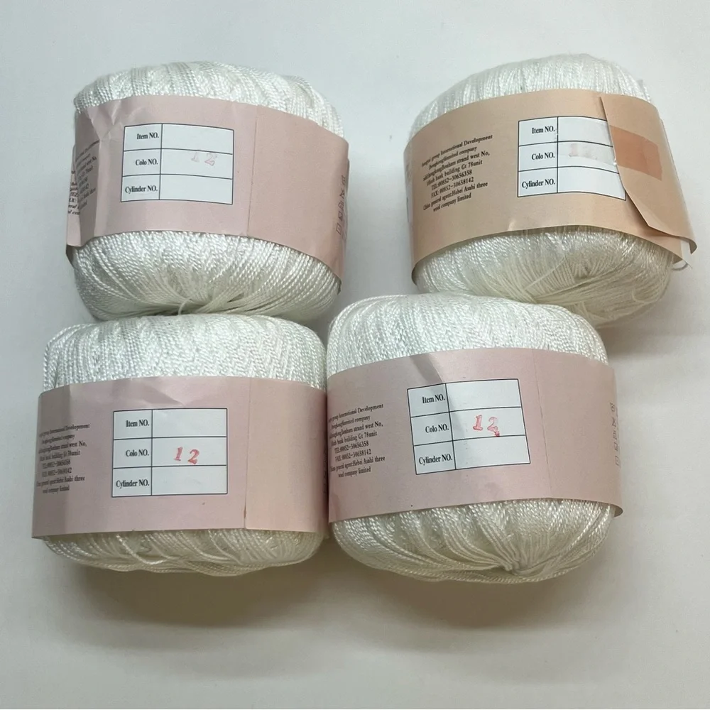 lace white crochet thread cotton yarn 4 balls crafting knitting - Picture 4 of 4